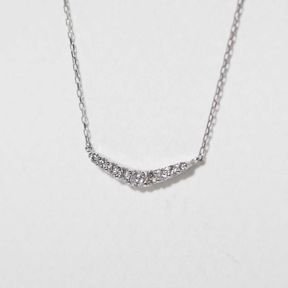 プラチナ 0.10ct ラインダイヤモンドネックレス　BQ-185