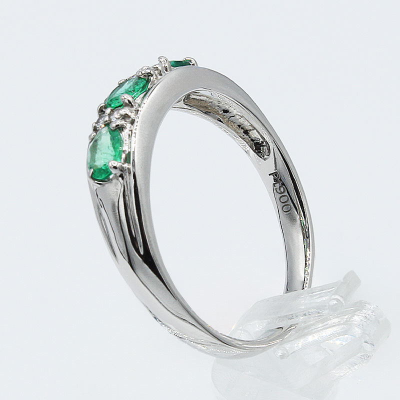 エメラルド リング 0.5ct Pt900 (12527) 指輪 リング エメラルド プラチナ ダイヤモンド ジュエリー アクセサリー 山梨県 甲斐市 BR-76