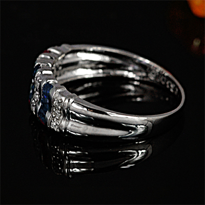 サファイア リング 0.3ct Ag900[Pt100] (12514) 指輪 リング サファイア プラチナ ダイヤモンド ジュエリー アクセサリー 山梨県 甲斐市 BR-78