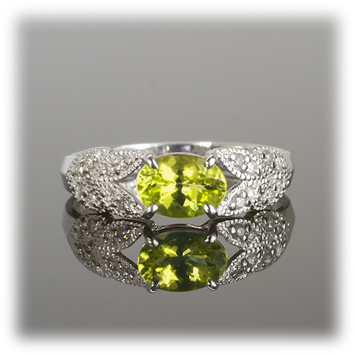 カナリー トルマリン リング 0.6ct K10WG/K10YG (13387) 指輪 リング トルマリン カナリートルマリン ダイヤモンド ホワイトゴールド イエローゴールド ジュエリー アクセサリー 山梨県 甲斐市 BR-84