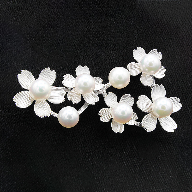 アコヤ真珠 パール ブローチ 7mm 7個付　SV925 (25398) ブローチ アコヤ真珠 パール SV925 シルバー ジュエリー アクセサリー 山梨県 甲斐市 BR-96