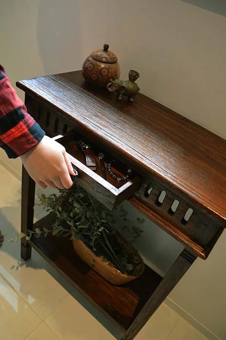 ラテス　コンソールテーブル80（うづくり仕上げ）BV-55