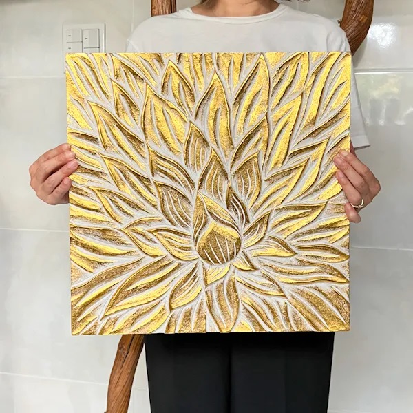 ロータス彫刻壁掛けパネル（Aタイプ）BV-57