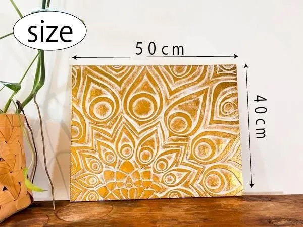 彫刻ピーコック柄ゴールドレリーフ　BV-59