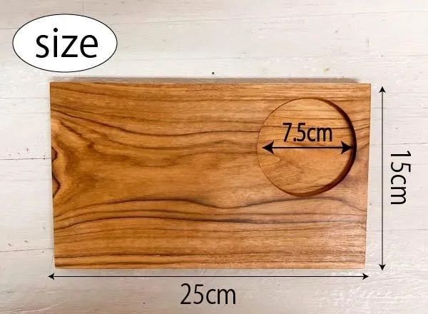 チーク材　ワンプレートトレイ（長方形タイプMサイズ）25cm　BV-70