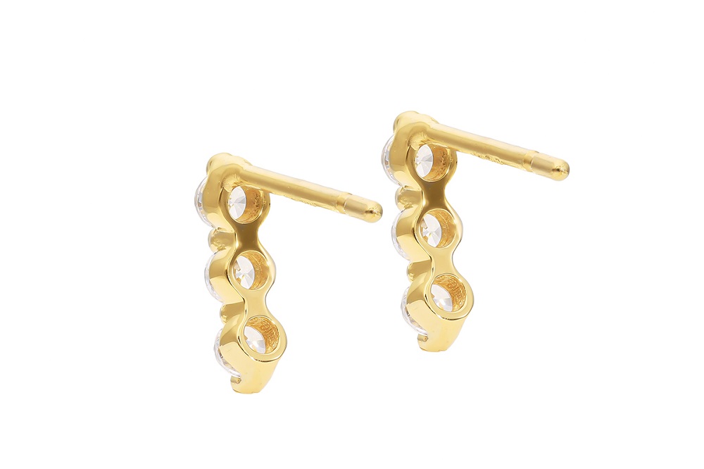 K18YG　スリーダイヤピアス　mkｰ439　CR-1