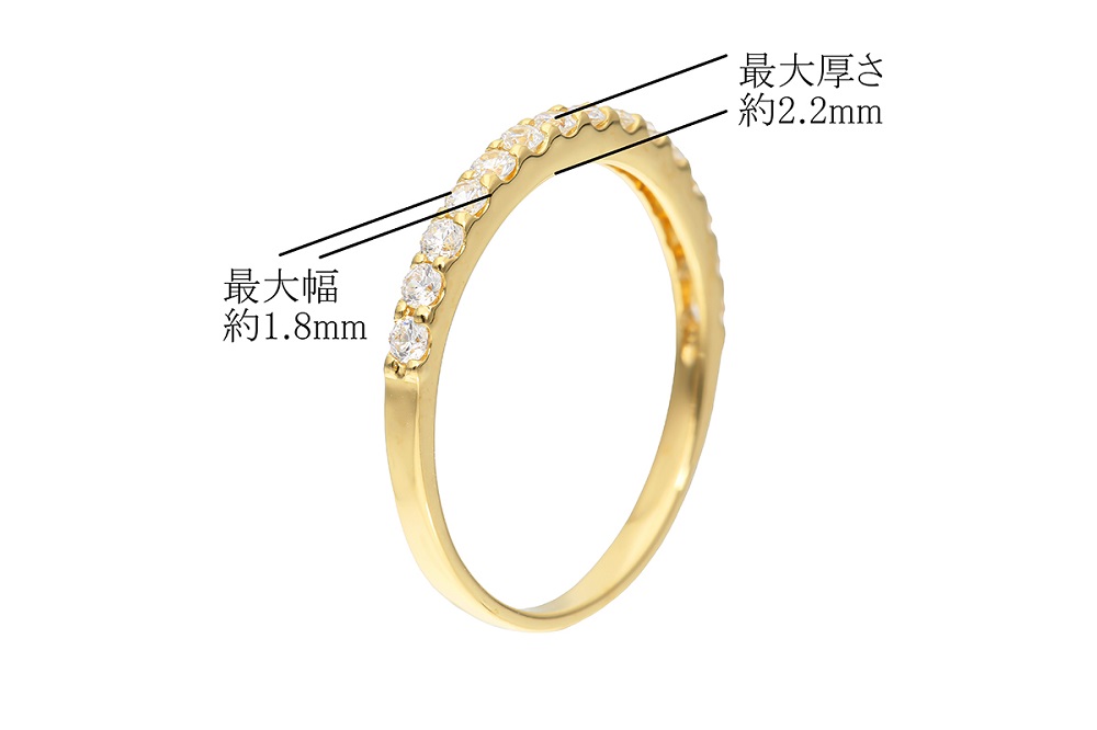 K18ハーフエタニティリング　mk-435　CR-13