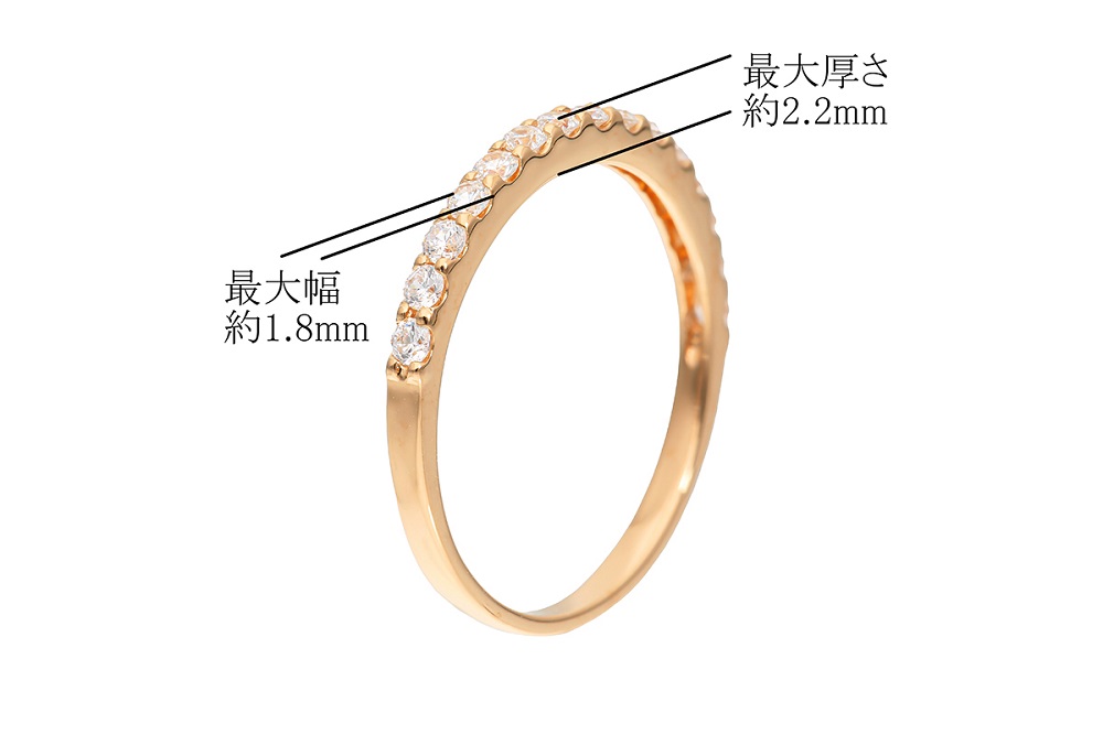 K18PGハーフエタニティリング　mk-435　CR-15