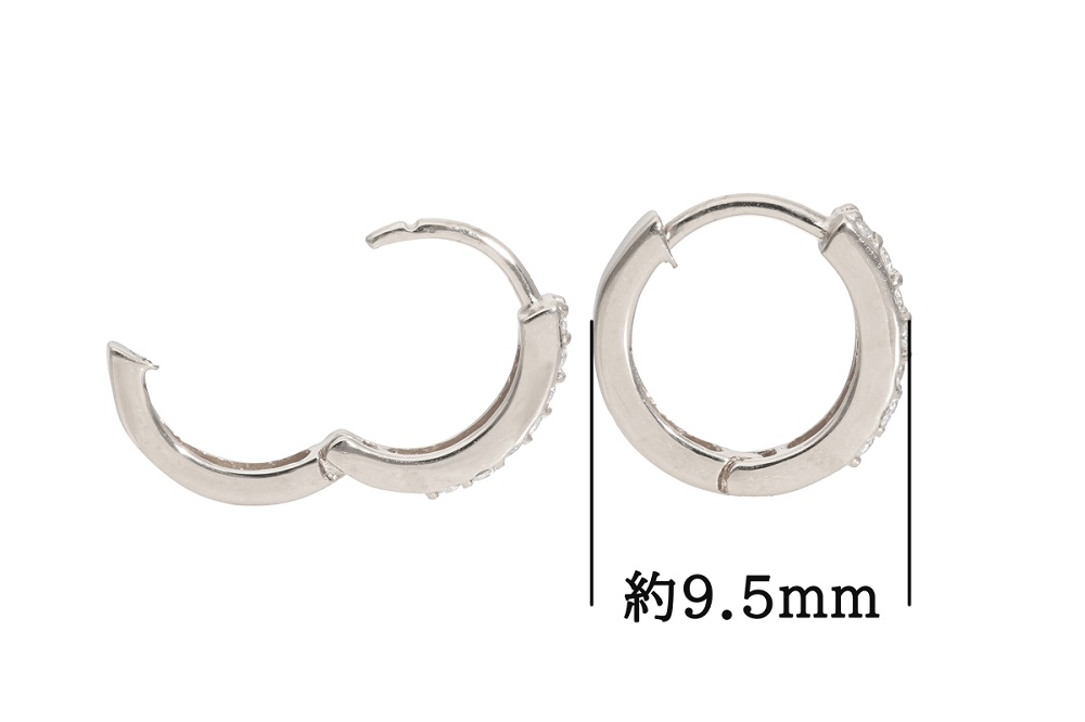 K18WGダイヤフープピアス　0.03ct　mk-432　CR-23