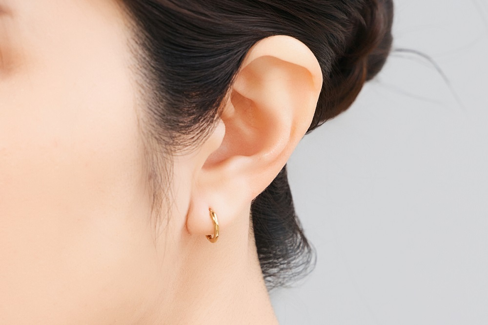 K18シンプルフープピアス　mk-431　CR-25