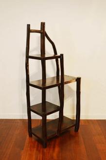 チークの根のナチュラルラック　ダークブラウン