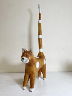 【選べる2色】しっぽネコトイレットペーパーホルダー　 ナチュラルカラー２色