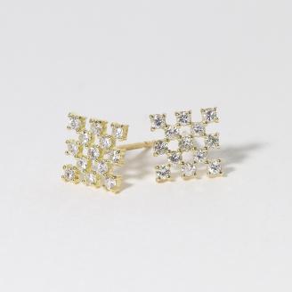 K18　シンメトリーダイヤモンドピアス　0.28ct　　BQ70