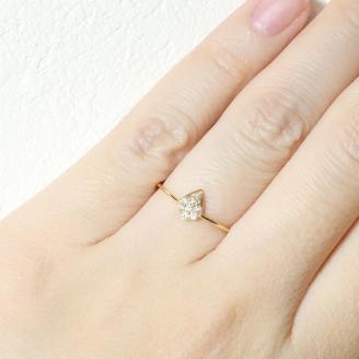 K18　 しずくダイヤモンドリング　0.08ct　　BQ79