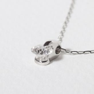 プラチナ　一点留め　天然ダイヤモンド　ネックレス　1382r