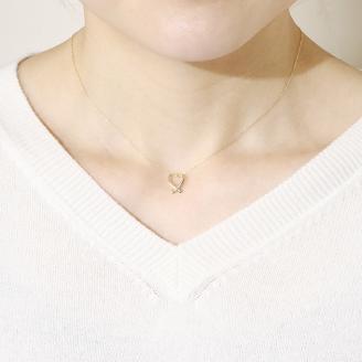 K10　オープンハート　ダイヤモンド　ペンダント