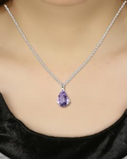 ローズアメジスト　ペンダント　10ct　Ag900(Pt100)(26323)