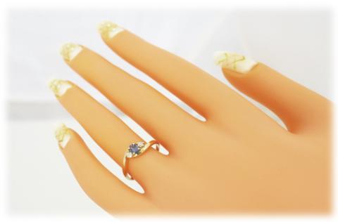 アレキサンドライト リング 0.2ct K18YG （161212）