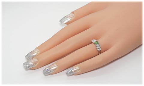 グリーンガーネット リング 0.3ct K18WG （111007）