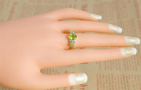 ペリドット リング 2.5ct Ag900(Pt100) （13379）