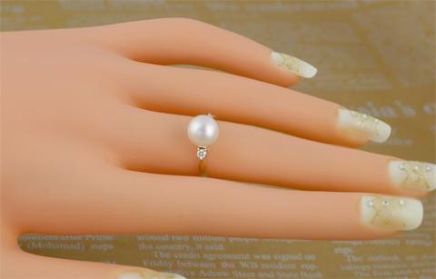 アコヤ真珠パール リング 8.5mm K10PG （15001）