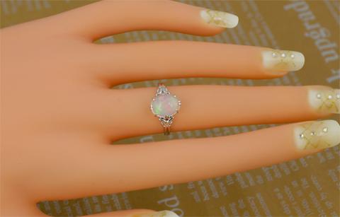 オパール リング 1.5ct K18WG （16638）