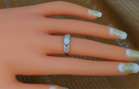 オパール リング 0.4ct K10WG （13387）