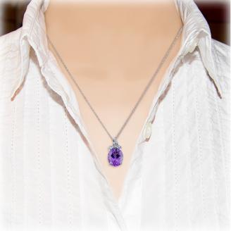 アメジスト ペンダント 4ct K10WG （26350）