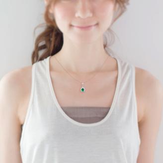 エメラルド ペンダント 0.4ct K10WG （13403）