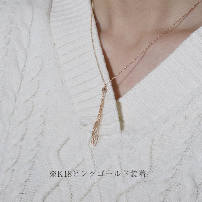 K18　ミラーボールタッセルペンダント（小）