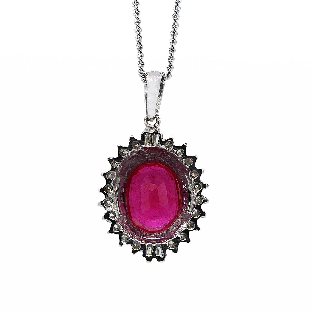 ルビー ペンダント 2ct K18WG 大粒  （12372）