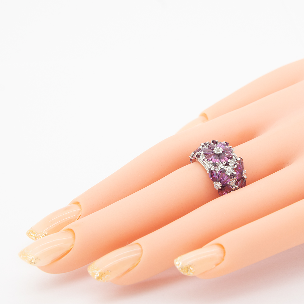 ロードライトガーネット リング 4.0ct SV925 (12505) 指輪 リング ロードライトガーネット ホワイトトパーズ シルバー ジュエリー アクセサリー 山梨県 甲斐市 BR-73