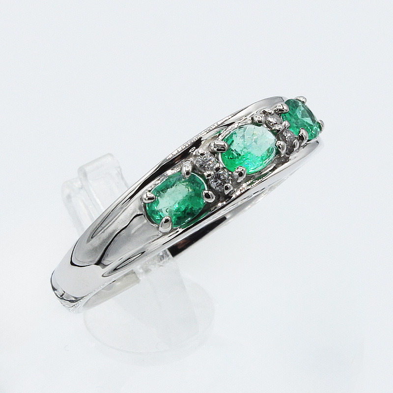 エメラルド リング 0.5ct Pt900 (12527) 指輪 リング エメラルド プラチナ ダイヤモンド ジュエリー アクセサリー 山梨県 甲斐市 BR-76