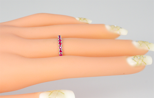 ルビー フルエタニティ リング K10WG/K10YG/K10PG (12518) 指輪 リング フルエタニティ ホワイトゴールド イエローゴールド ピンクゴールド ルビー 1.20ct カラット ジュエリー アクセサリー 山梨県 甲斐市 BR-81