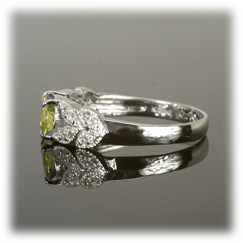 カナリー トルマリン リング 0.6ct K10WG/K10YG (13387) 指輪 リング トルマリン カナリートルマリン ダイヤモンド ホワイトゴールド イエローゴールド ジュエリー アクセサリー 山梨県 甲斐市 BR-84