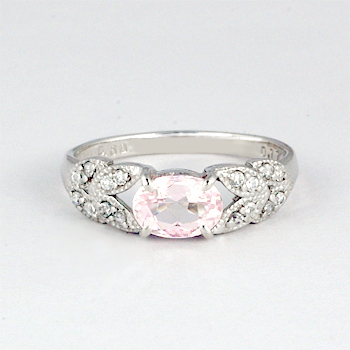 ピンク モルガナイト リング 0.6ct K10WG/K10YG (13387) 指輪 リング ピンクモルガナイト ホワイトゴールド イエローゴールド モルガナイト ダイヤモンド ジュエリー アクセサリー 山梨県 甲斐市 BR-85