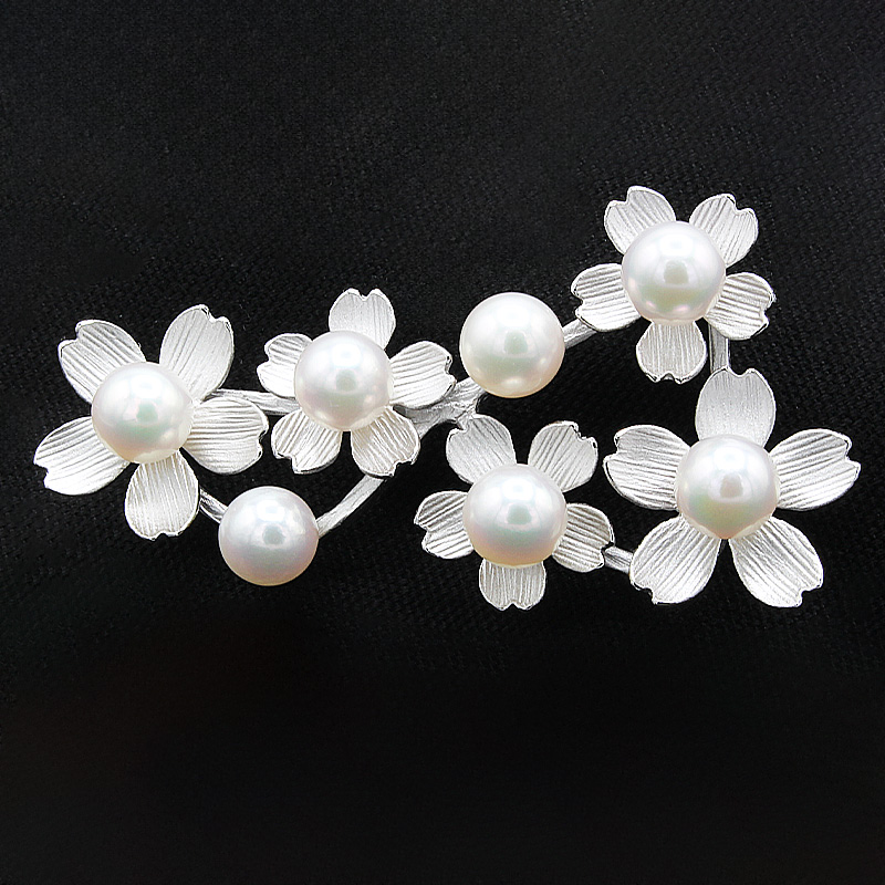 アコヤ真珠 パール ブローチ 7mm 7個付　SV925 (25398) ブローチ アコヤ真珠 パール SV925 シルバー ジュエリー アクセサリー 山梨県 甲斐市 BR-96