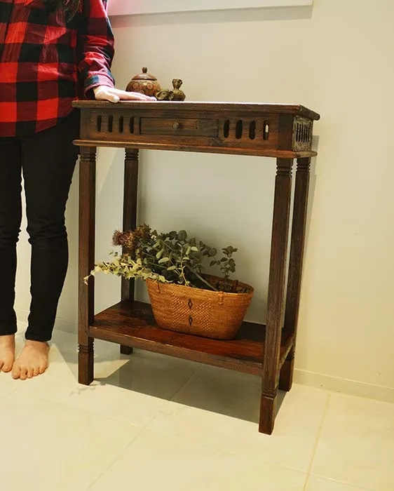 ラテス　コンソールテーブル80（うづくり仕上げ）BV-55