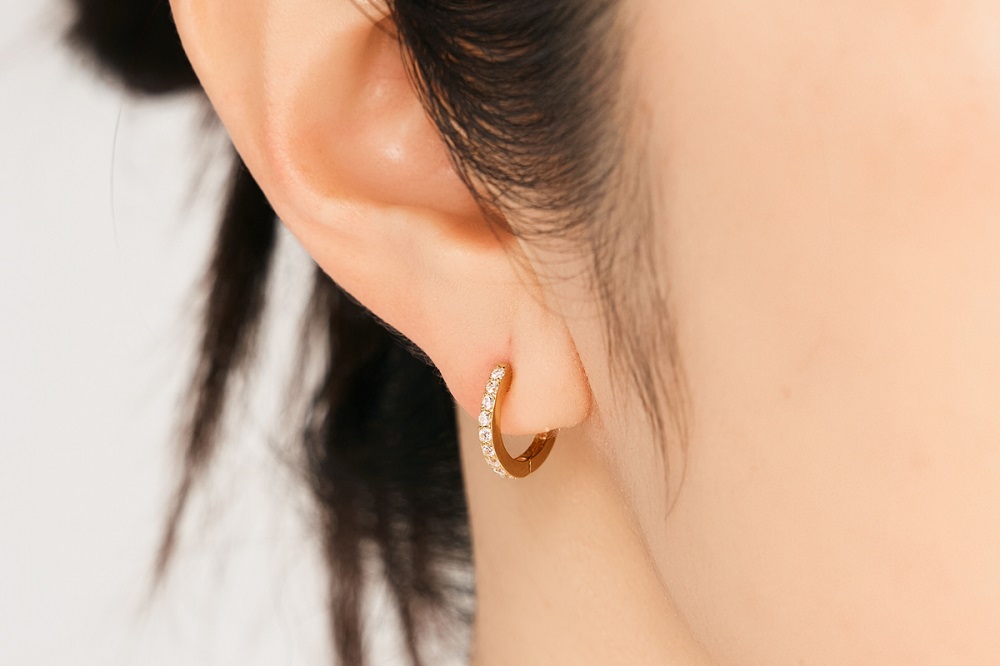 K18ダイヤフープピアス　mk-433　0.07ct　CR-19