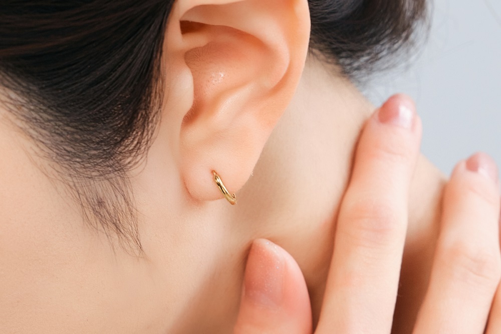 K18シンプルフープピアス　mk-431　CR-25