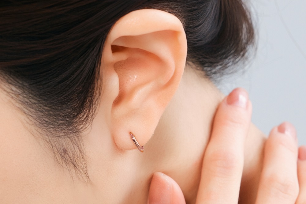 K18PG　シンプルフープピアス　mk-431　CR-27