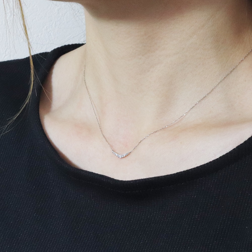 プラチナ 0.10ct ラインダイヤモンドネックレス　BQ-185
