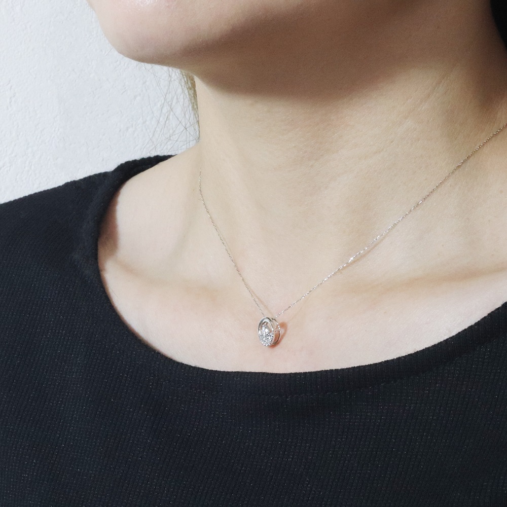 プラチナ 0.25ct 丸型デザインペンダント　BQ-193