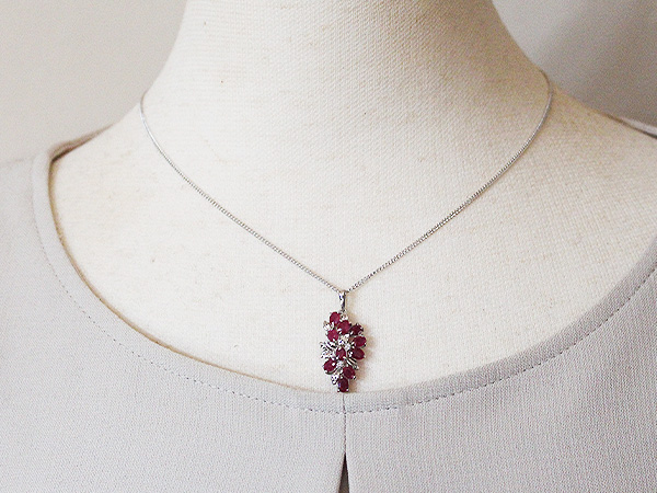 ルビー ペンダント 1.5ct Ag900(Pt100) （16927）