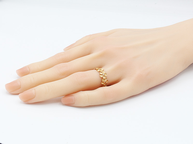 ダイヤモンド プルメリア リング K10WG/K10YG/K10PG (11883) 指輪 リング ダイヤモンド ホワイトゴールド イエローゴールド ピンクゴールド ダイヤモンド ジュエリー アクセサリー 山梨県 甲斐市 BR-90