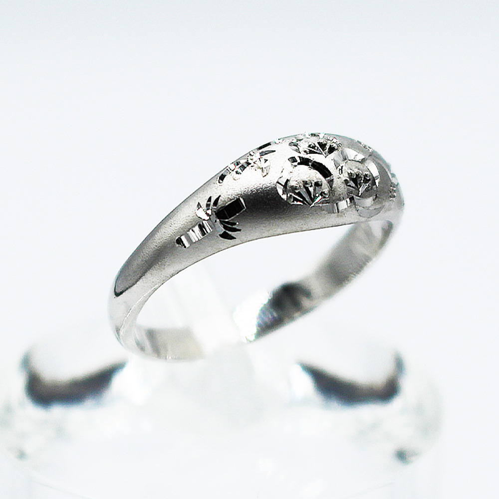 純プラチナ 甲丸 松竹梅リング Pt999 (17169) 指輪 リング プラチナ 純プラチナ Pt999 甲丸 松竹梅リング ジュエリー アクセサリー 山梨県 甲斐市 BR-91