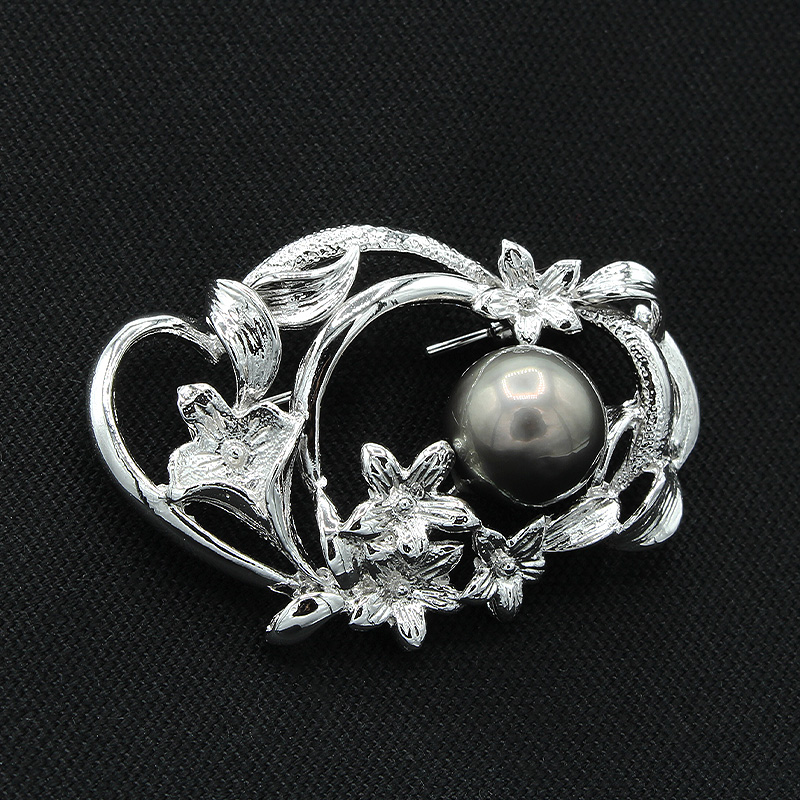 ブラックパール ブローチ 11mm SV925 黒真珠 タヒチ産 (25136) ブローチ 黒真珠 タヒチ産 ブラックパール シルバー SV925 ジュエリー アクセサリー ジュエリー アクセサリー ジュエリー アクセサリー 山梨県 甲斐市 BR-94