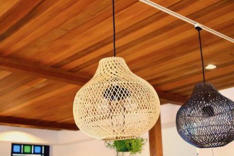 ラタン　編み込みペンダントランプ　M40㎝　2灯型