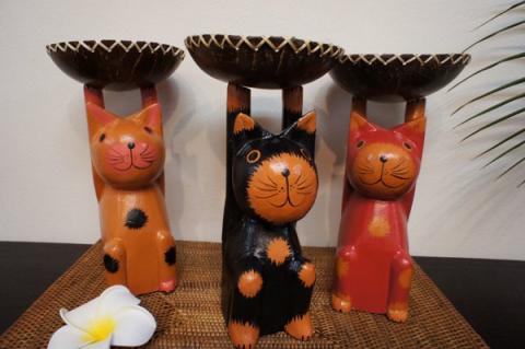 ココナッツトレイ　ネコ　選べる3色