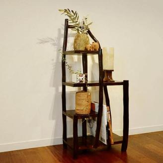 チークの根のナチュラルラック　ダークブラウン